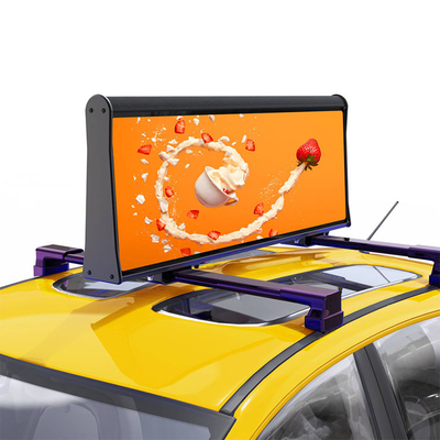 A parte superior do carro do FCC do CE ROHS conduziu o táxi da cor completa da exposição que anuncia telas